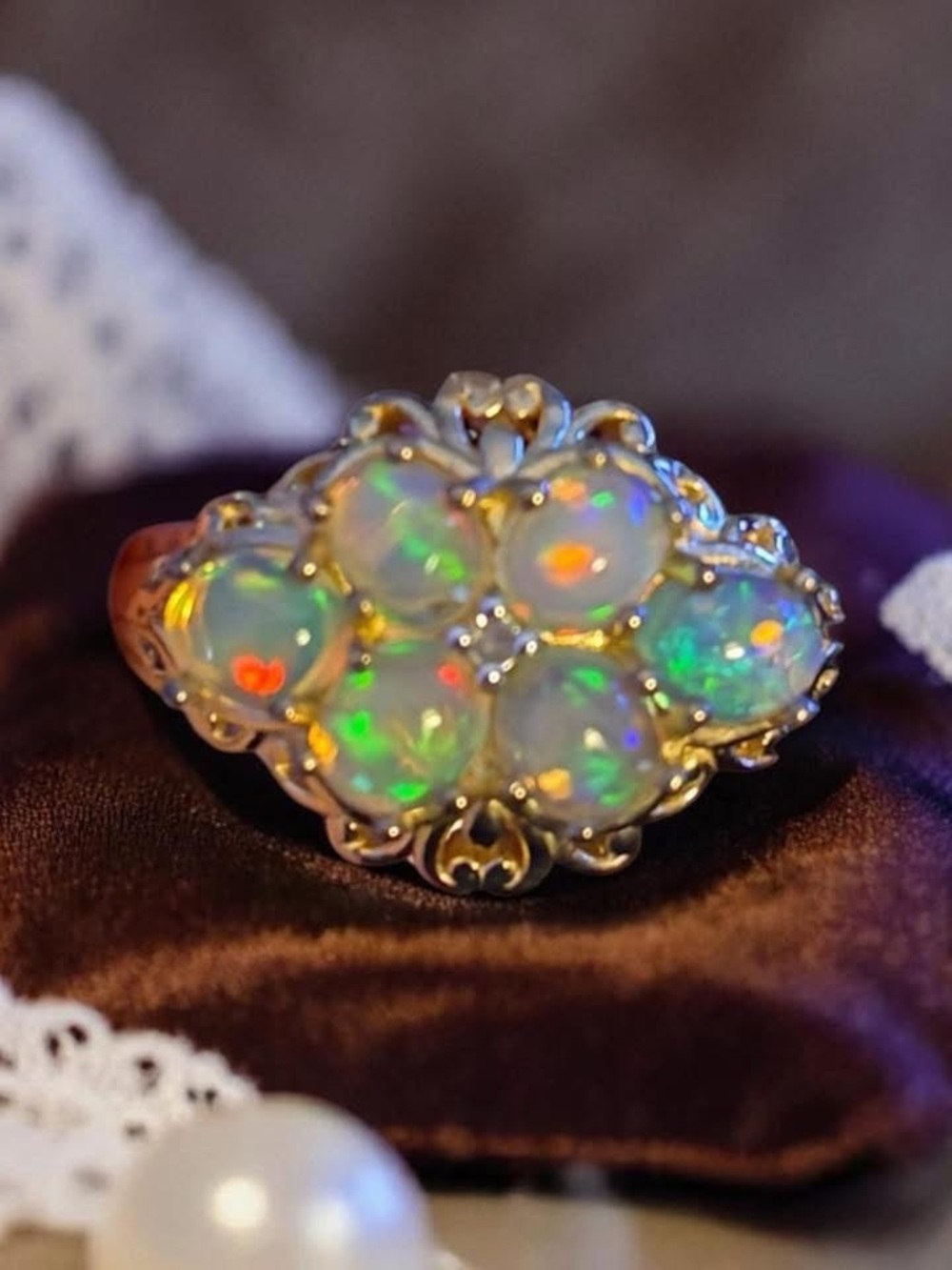 Nice sterling vermeil Designer D’Joy Opal ring